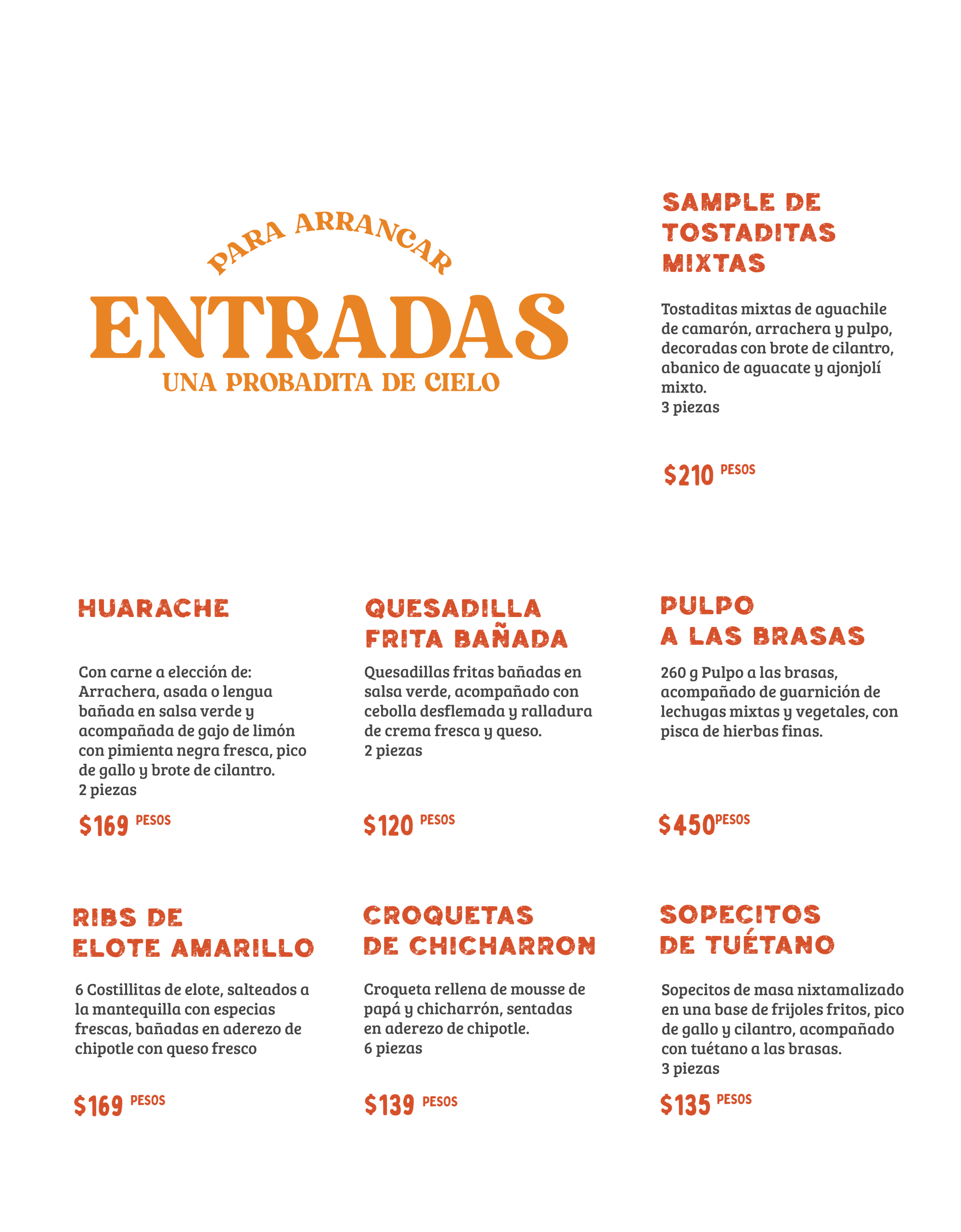 Carta de tequilas de la cantina Sin Yolanda con más de 30 marcas incluyendo Herradura, Patrón, Don Julio y 7 Leguas