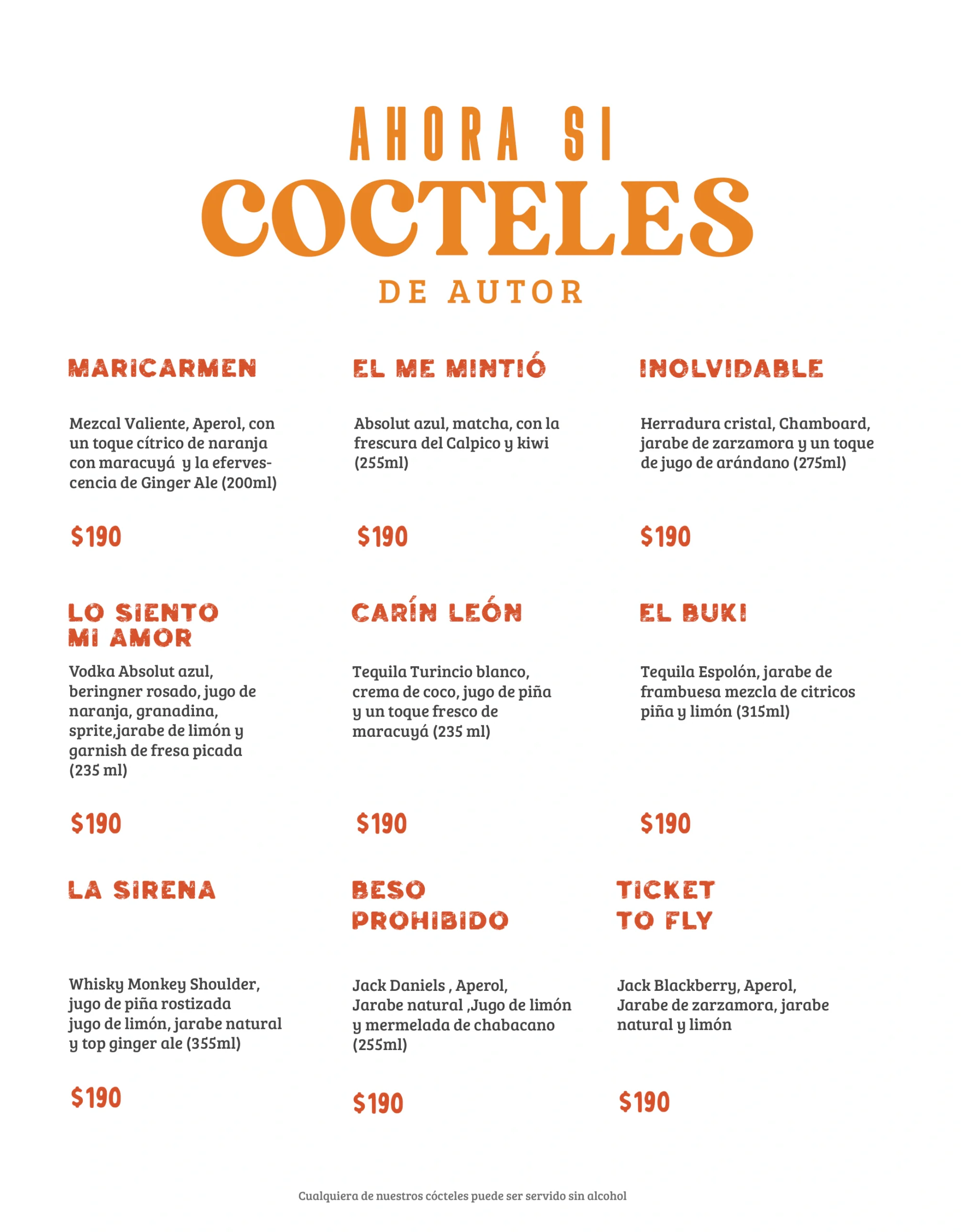 Menú de Sin Yolanda Guadalajara, lámina 8 de 15